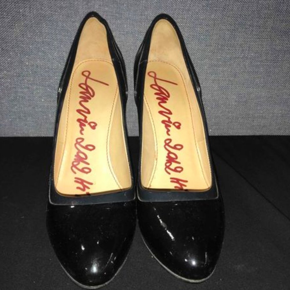 LANVIN D'Orsay 2 tone patent leather pump